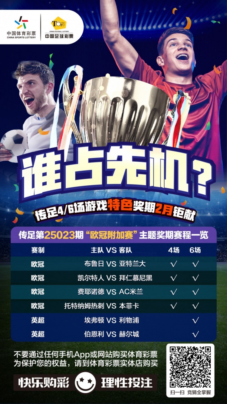  誰(shuí)占先機？！傳足特色獎期第25023期聚焦歐冠附加賽
