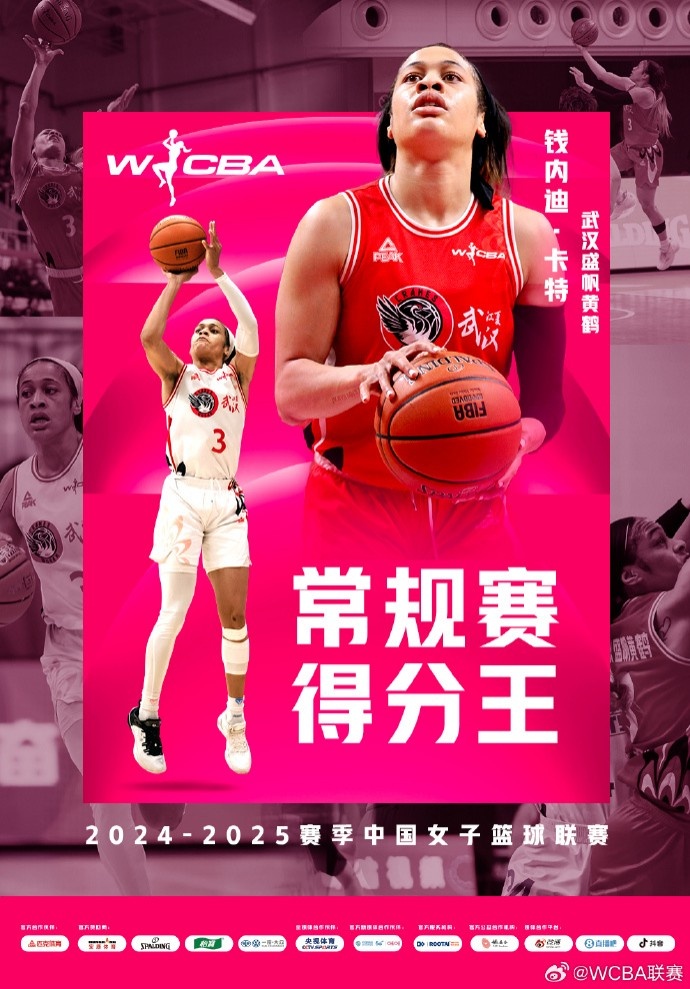  WCBA常規賽得分王&搶斷王：錢(qián)內迪-卡特 助攻王：王佳琦